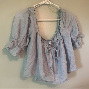 Urban Outfitters Blue Stretchy Crop Top-XS